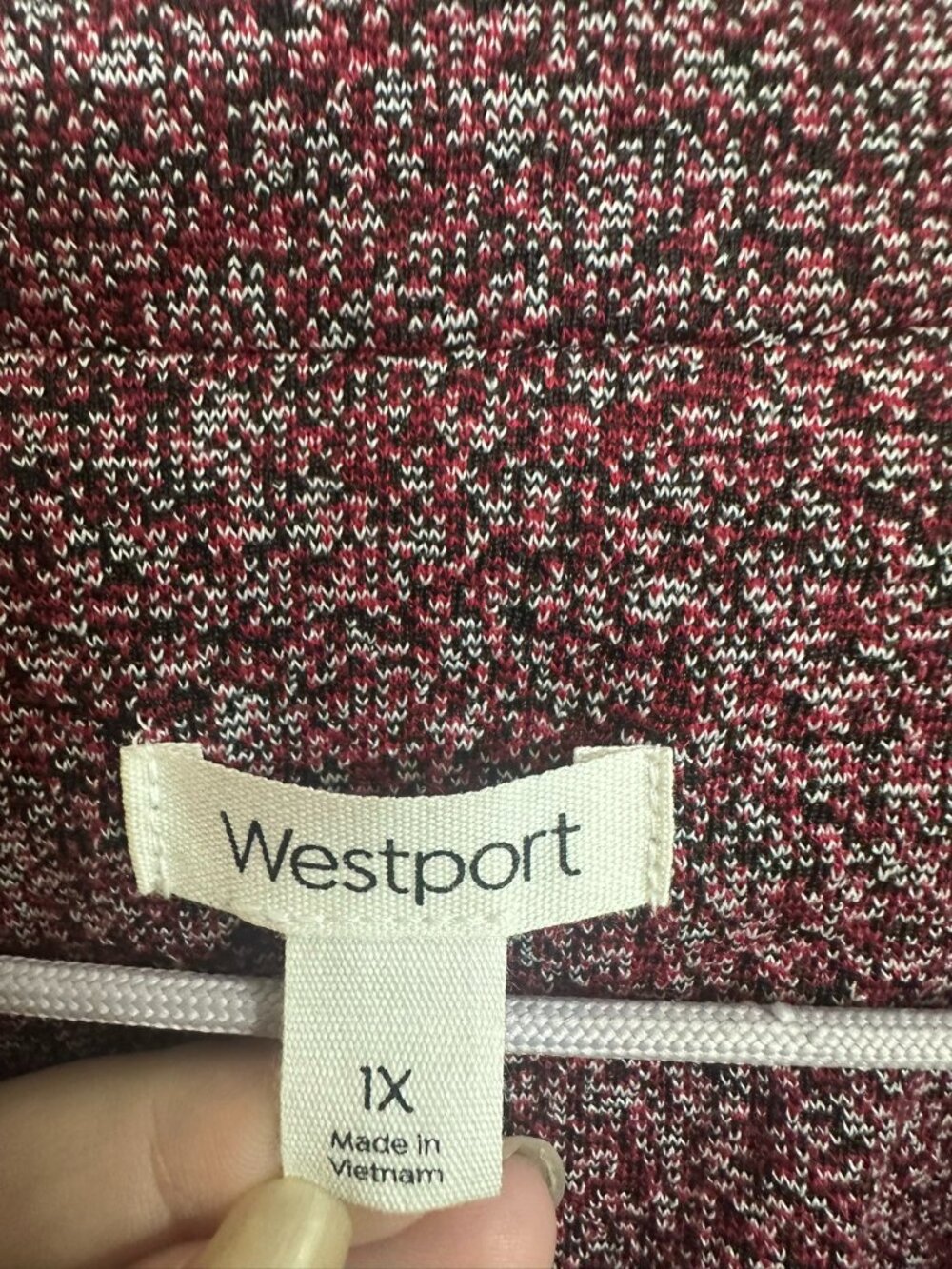 Westport 1X Marled Knit Moto Jacket Burgundy Zip Biker Plus Size - Picture 4 of 12